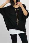 T-SHIRT 2 PIECES BIJOU INTEGRE 0560 NOIR