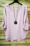 GRANDE TAILLE TOP + COLLIER 0568 ROSE