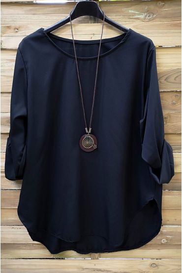 GRANDI TOP + COLLANA 0568 NERO