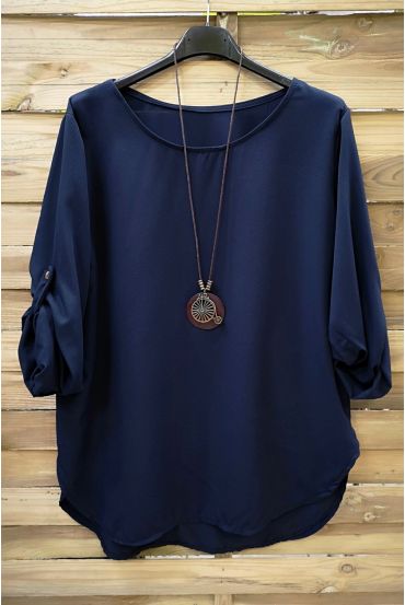 GRANDI TOP + COLLANA 0568 BLU NAVY