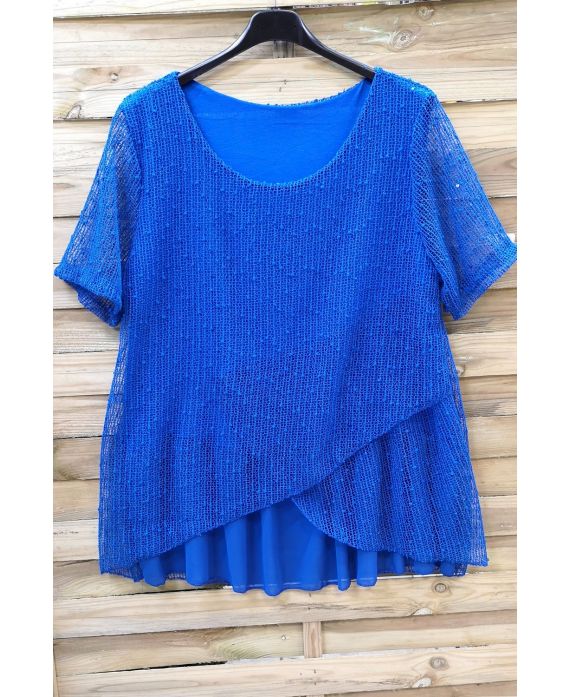 LARGE SIZE TOP AJOURE GLITTER 0577 ROYAL BLUE