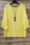 GRANDE TAILLE TUNIQUE + COLLIER 0572 JAUNE