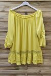 LARGE SIZE TUNIC NECKLINE ELASTIQUEE 0570 YELLOW