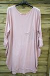 LARGE SIZE TUNIC STAR PAILLETEE 0543 PINK