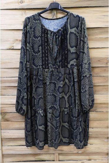 DRESS 0207 REPTILE KHAKI