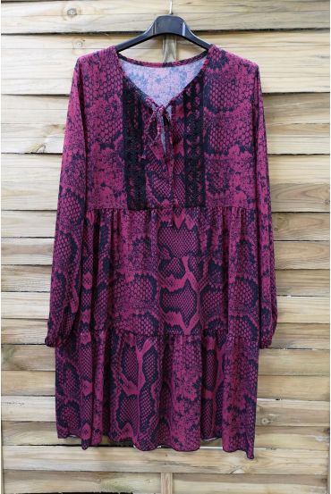 ROBE 0207 REPTILE BORDEAUX