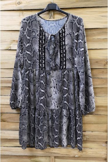 DRESS 0207 REPTILE GREY