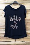 LOT 4 T-SHIRTS PAILLETTES 0578 WILD N FREE