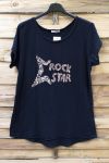 LOT 4 T-SHIRTS PAILLETTES 0579 ROCK N ROLL