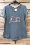 LOT 4 T-SHIRTS PAILLETTES 0579 ROCK N ROLL