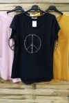 LOT 3 T-SHIRTS PAILLETTES 0580 PEACE N LOVE