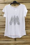 LOT 4 T-SHIRTS PAILLETTES 0581 PLUMES