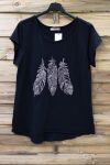 LOT 4 T-SHIRTS PAILLETTES 0581 PLUMES