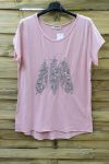 LOT 4 T-SHIRTS PAILLETTES 0581 PLUMES