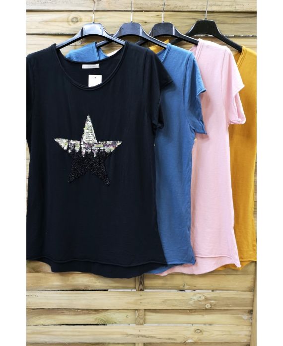 LOT 4 T-SHIRTS PAILLETTES 0582 ETOILE