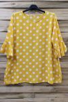 LARGE SIZE TUNIC TOP HAS POLKA DOT 0584 YELLOW