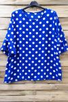 LARGE SIZE TUNIC TOP HAS POLKA DOT 0584 ROYAL BLUE