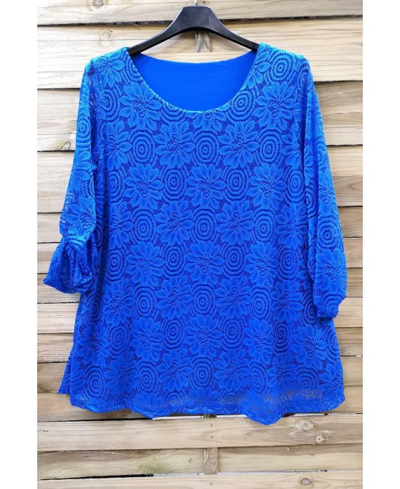 GROOT FORMAAT TUNIEK TOP LACE 0585 ROYAL BLUE