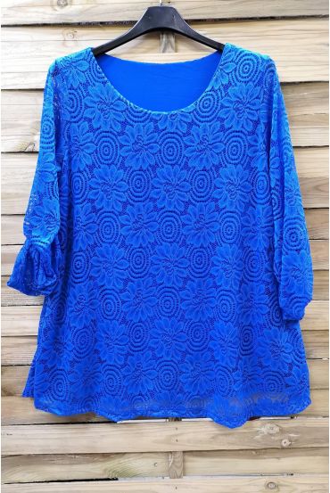 GROOT FORMAAT TUNIEK TOP LACE 0585 ROYAL BLUE