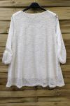 LARGE SIZE TUNIC TOP LACE 0585 WHITE