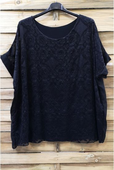 LARGE SIZE LACE TOP 0587 BLACK