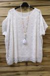 LARGE SIZE LACE TOP 0587 WHITE