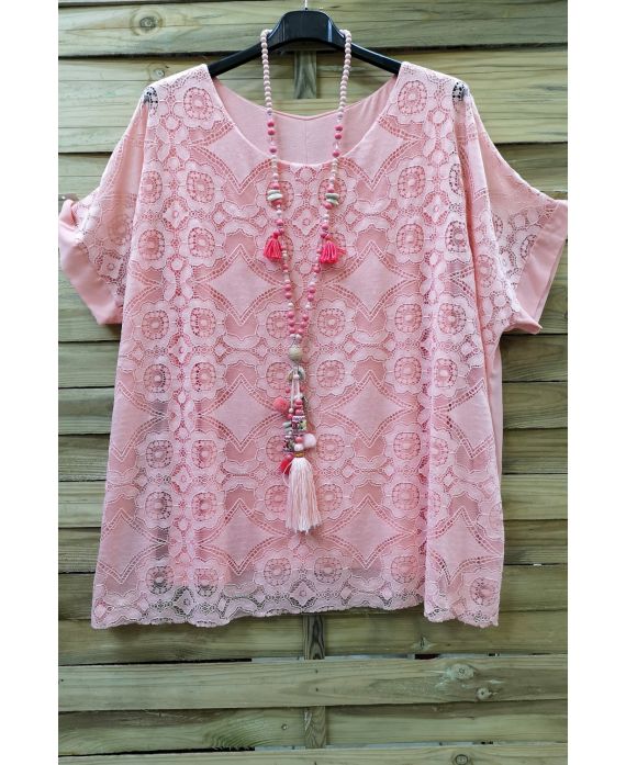 GROOT FORMAAT LACE TOP 0587 ROZE