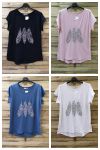 LOT 4 T-SHIRTS PAILLETTES 0581 PLUMES