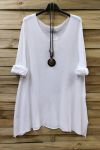 TUNIC LOOSE + NECKLACE 0593 WHITE