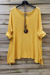 TUNIQUE AMPLE + COLLIER 0593 JAUNE