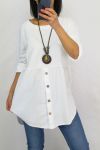 TUNIC BUTTONS + COLLAR 0589 WHITE