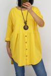 TUNIQUE BOUTONS + COLLIER 0589 JAUNE