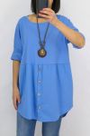 TUNIC BUTTONS + COLLAR 0589 ROYAL BLUE