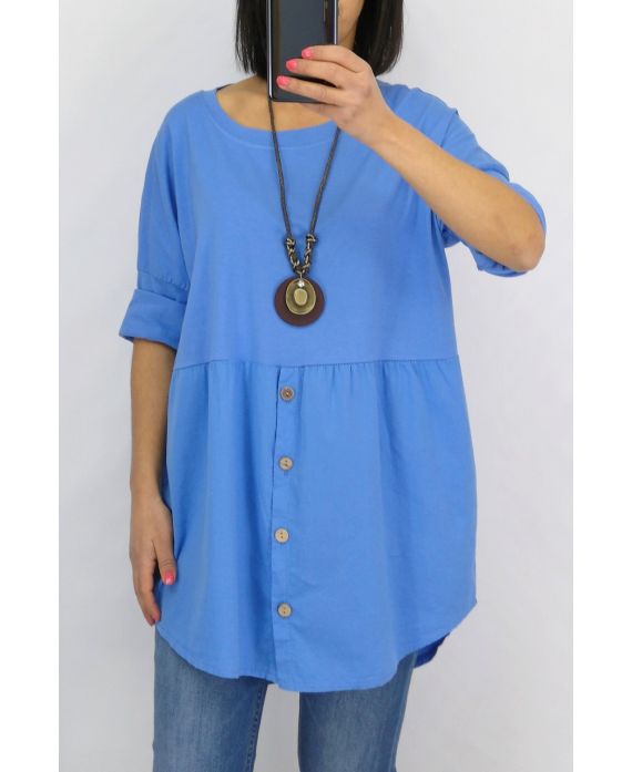 TUNIC BUTTONS + COLLAR 0589 ROYAL BLUE