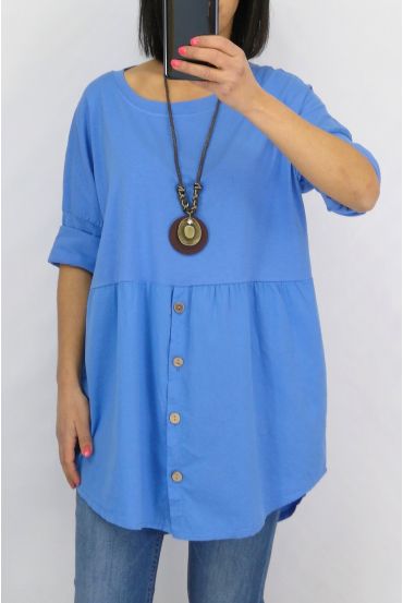 TUNIC BUTTONS + COLLAR 0589 ROYAL BLUE