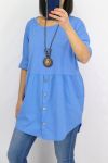 TUNIC BUTTONS + COLLAR 0589 ROYAL BLUE