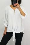 TOP HAS KNOT BUTTONS 0595 WHITE