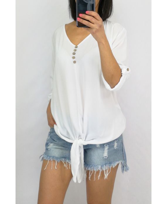 TOP KNOT PULSANTI 0595 BIANCO