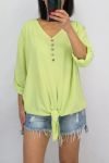 TOP HAS KNOT BUTTONS 0595 GREEN ANISE