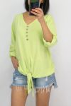 TOP HAS KNOT BUTTONS 0595 GREEN ANISE