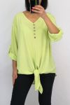 TOP HAS KNOT BUTTONS 0595 GREEN ANISE