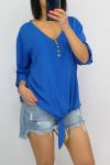 TOP HAS KNOT BUTTONS 0595 ROYAL BLUE