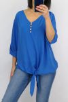 TOP HAS KNOT BUTTONS 0595 ROYAL BLUE