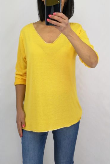 T-SHIRT DETTAGLIO ARGENTE 0591 GIALLO