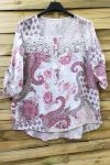 LARGE SIZE TUNIC PRINTED LACE 0596 WHITE