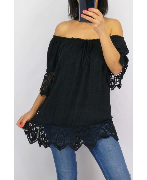 TOP DI PIZZO NERO 0597