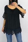 TOP DI PIZZO NERO 0597