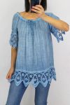 LACE TOP 0597 BLUE