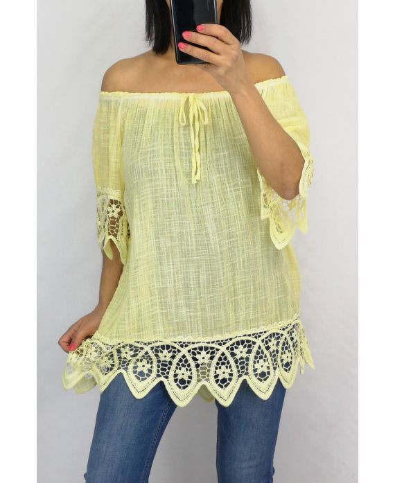 LACE TOP 0597 YELLOW