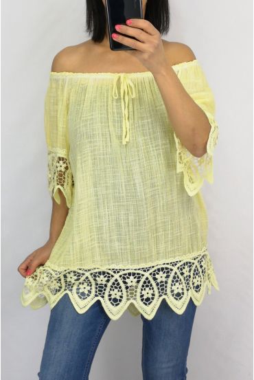 LACE TOP 0597 YELLOW